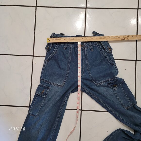 Simple Society Junior Girl Denim Cargo Pants Size 00/23 - Picture 4 of 8